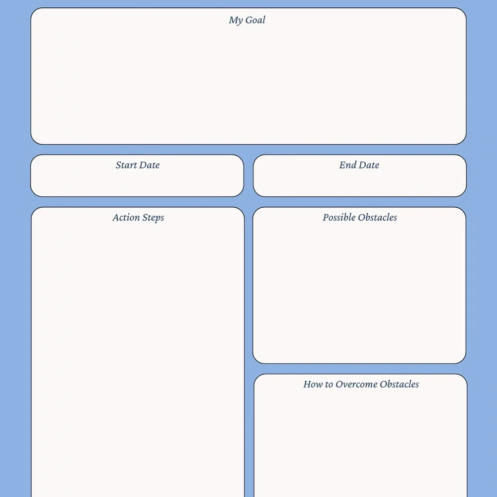 The Progress Goals All-in-One Planner - Blue Floral Design